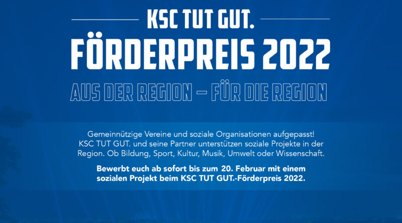 KSC TUT GUT.-Förderpreis geht in die zweite Runde