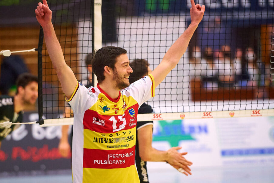 Am Samstagabend haben die BADEN VOLLEYS hoffentlich allen Grund zum Jubeln. (Foto: Andreas Arndt)