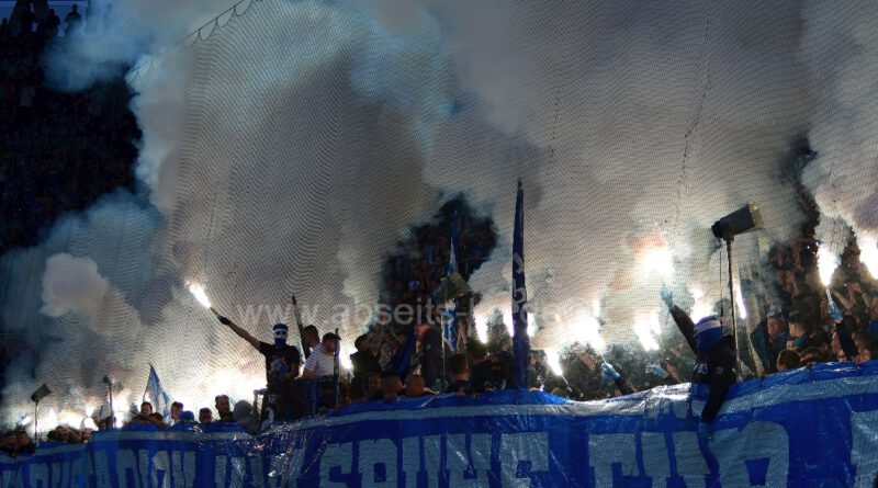 KSC Fans feiern den Klassenverbleib